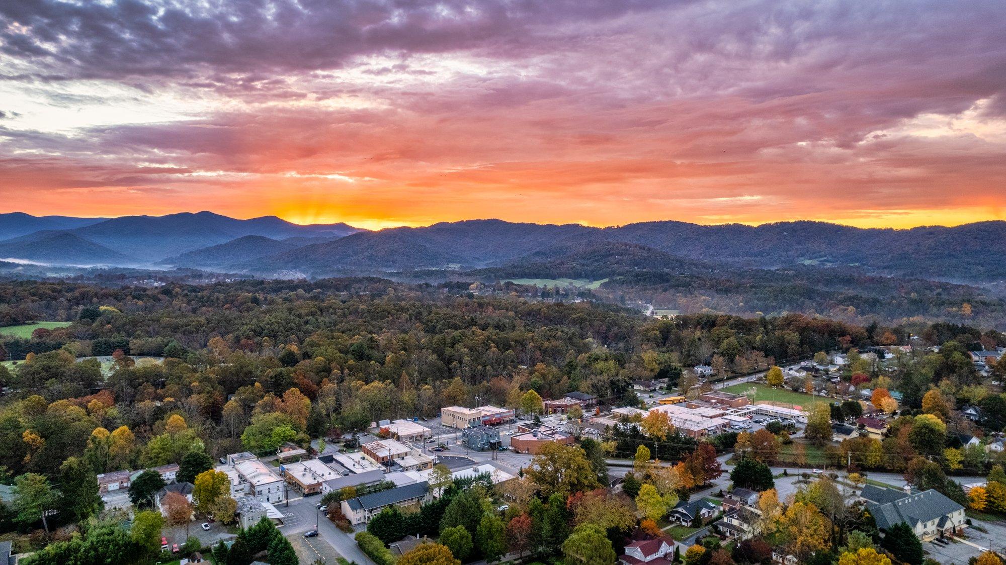 Aerial of Weaverville NC