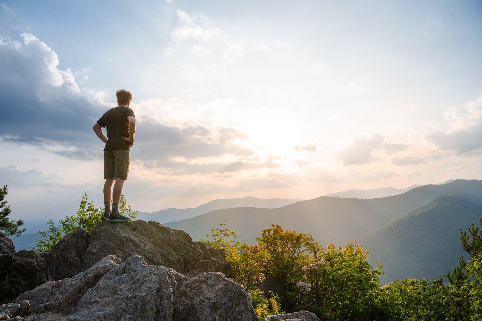 Hiker on mountain top