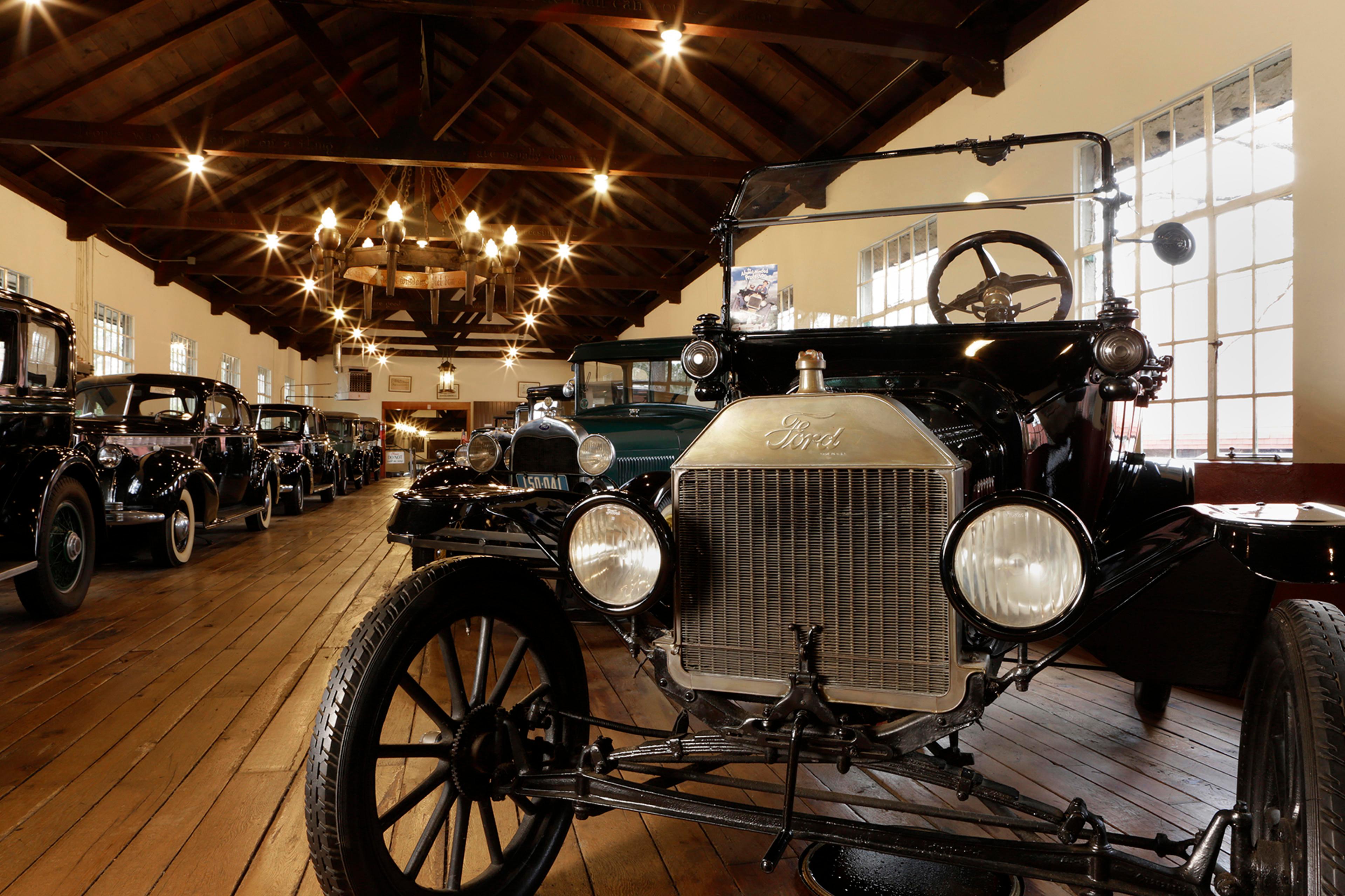 An antique car at Grovewood Village, north Asheville