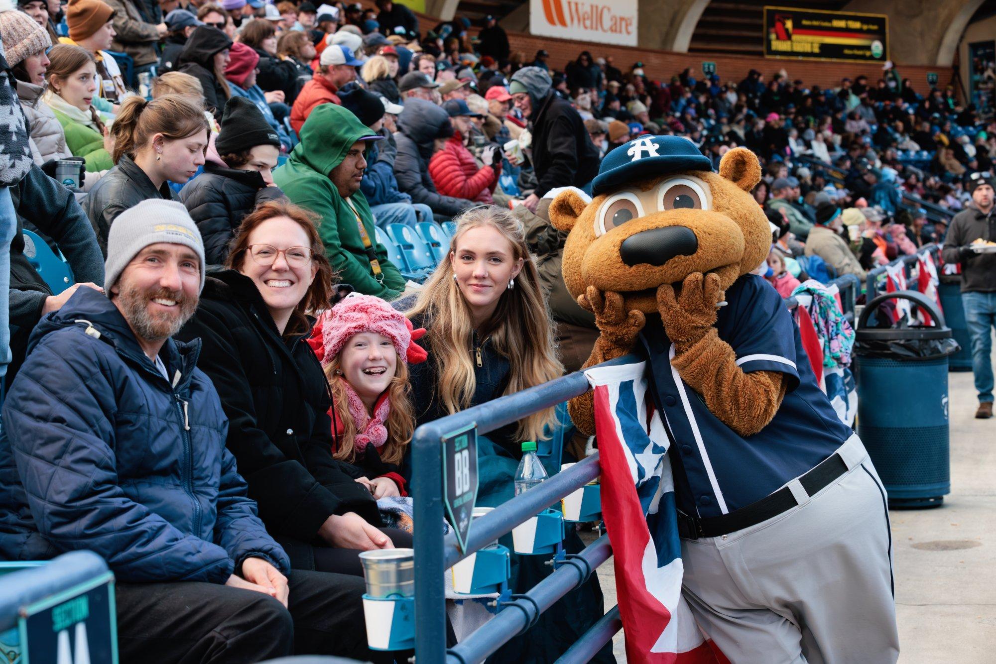 Family at the Asheville Tourists Game in McCormick Field