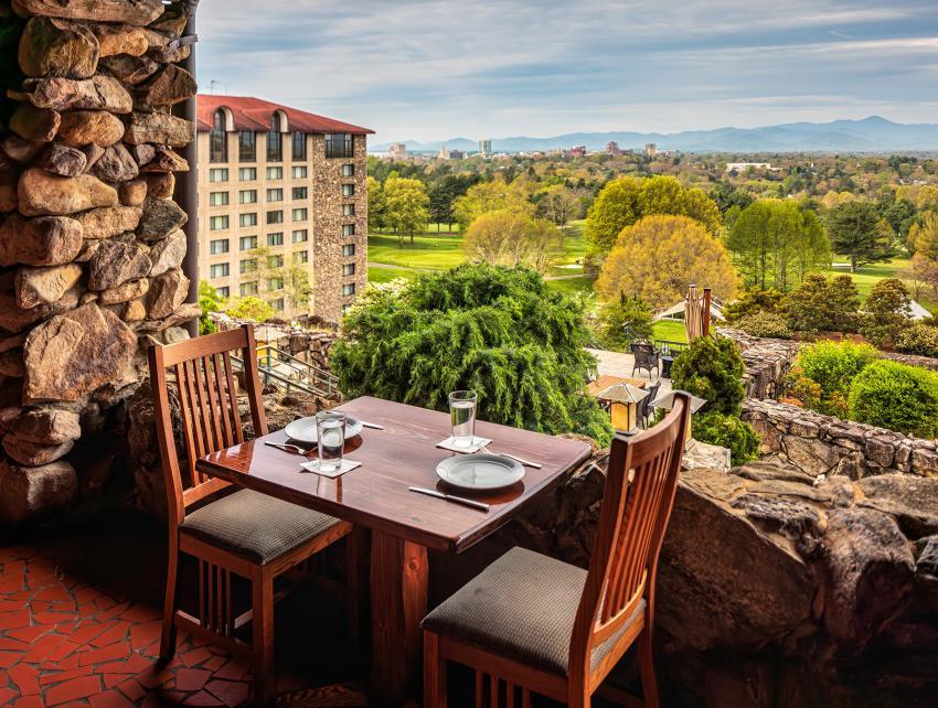 Sunset Terrace at The Omni Grove Park Inn by Reggie Tidwell